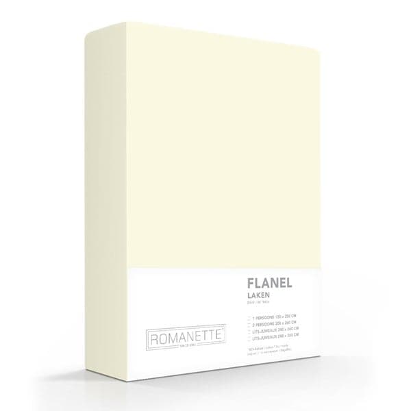 Romanette Laken Katoen-Flanel Ivoor