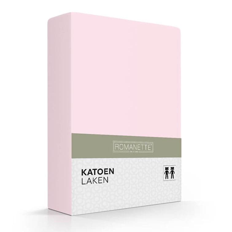 Romanette Laken Katoen Lichtroze